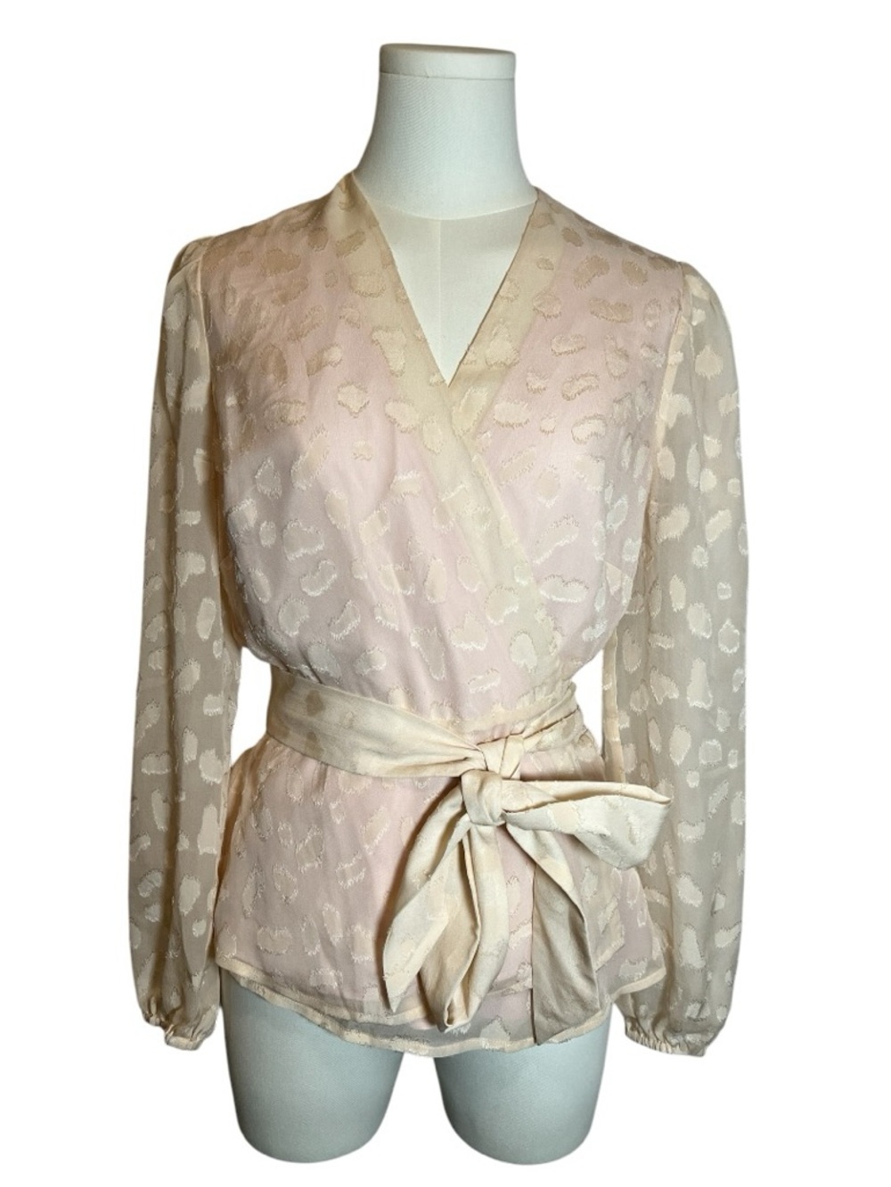 Marie Oliver Wrap Blouse Light Pink Size Small